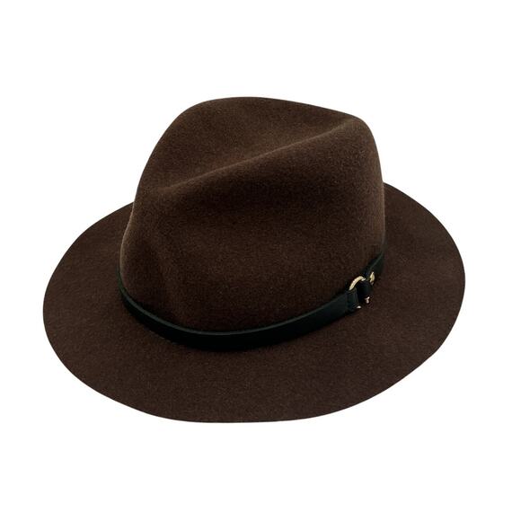 Rag & Bone Packable Brown Fedora Hat Size L